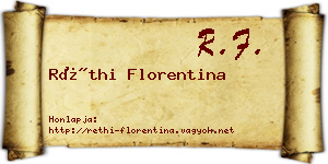 Réthi Florentina névjegykártya